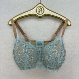 ThirdLove Lace‎ Balconette Bra Women size 42E Blue Lingerie